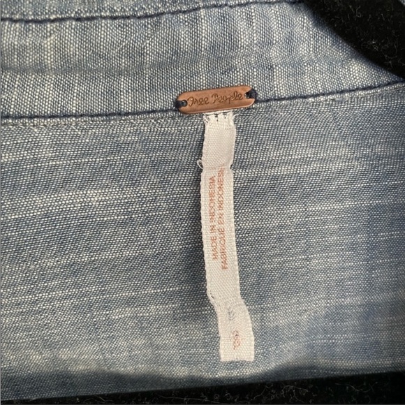 Free People Chambray Bandana Print Button Down - Picture 3 of 5